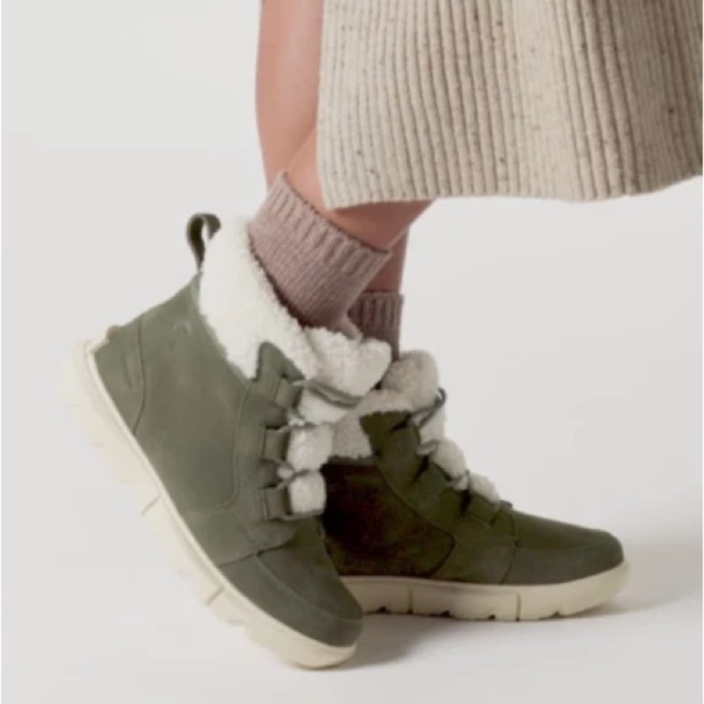 SOREL Explorer Next Carnival Waterproof Stone Green Hiking Boots Women’s US 8.5